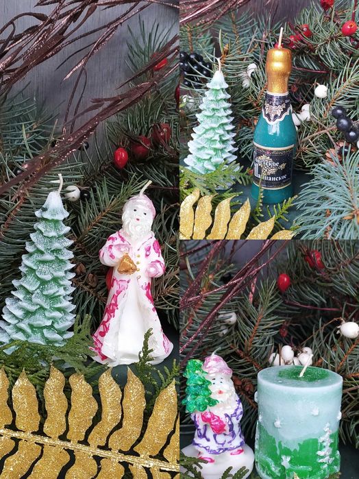 Розпродаж!Новорічні різноманітні  силіконові форми для свічок та мила