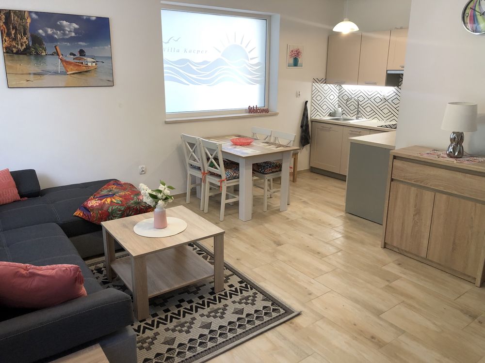 Apartamenty z własnym ogródkiem i tarasem, 200 m do plaży.