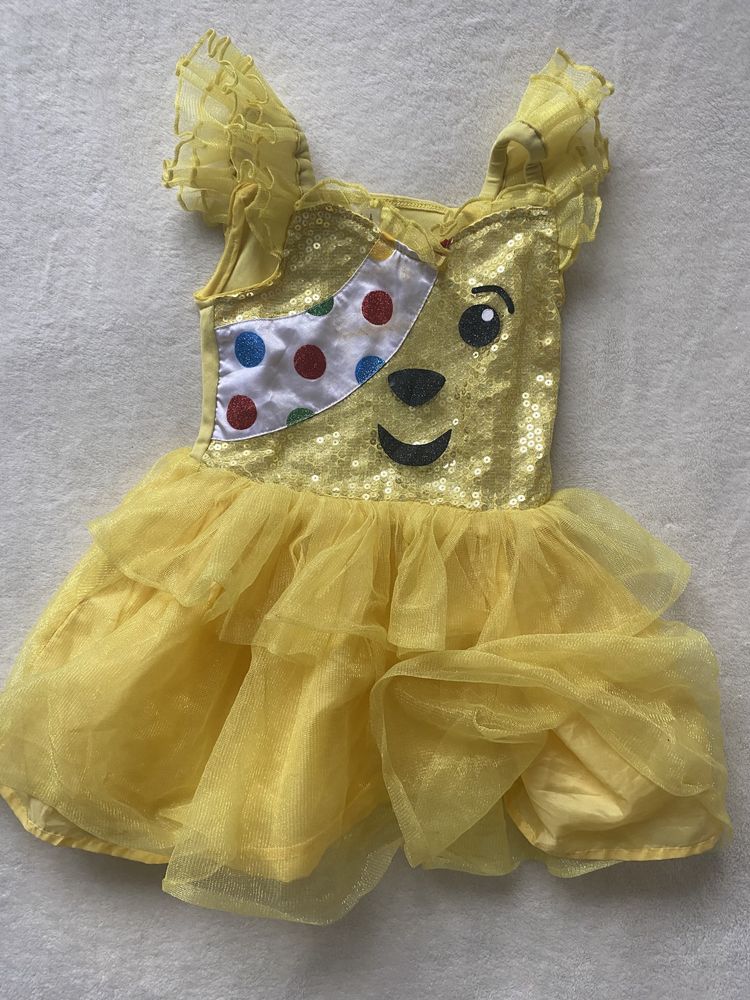 Sukienka, strój, przebranie słodka Misia Pudsey