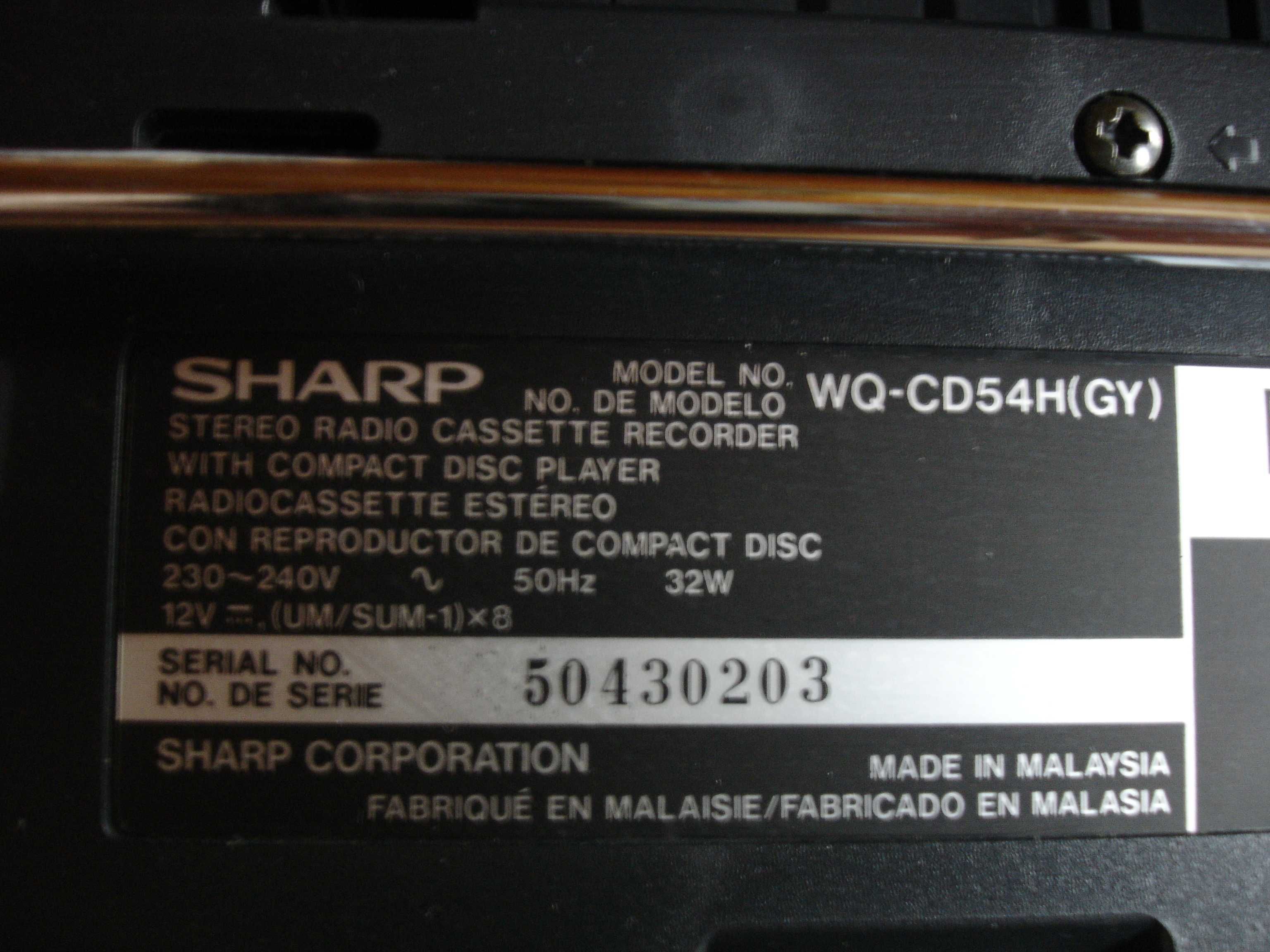 Radiomagnetofon SHARP WQ-CD54