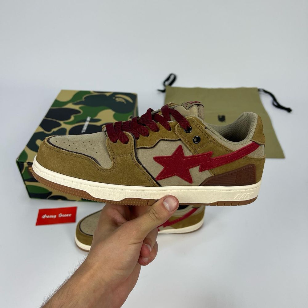 Кросівки BAPE STA Sk8 low Brown / Red