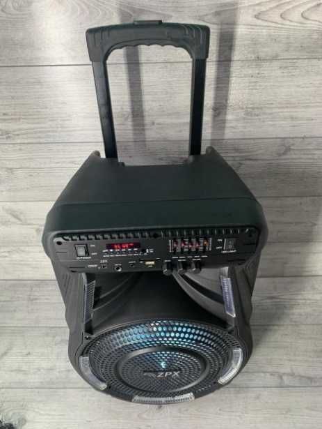 Колонка zpx чемодан на кольосиках с микрофоном портативная акустика