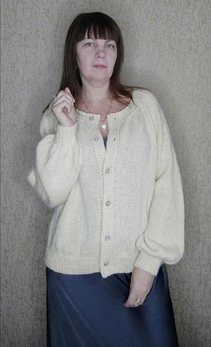 Кардиган вязаний молочний