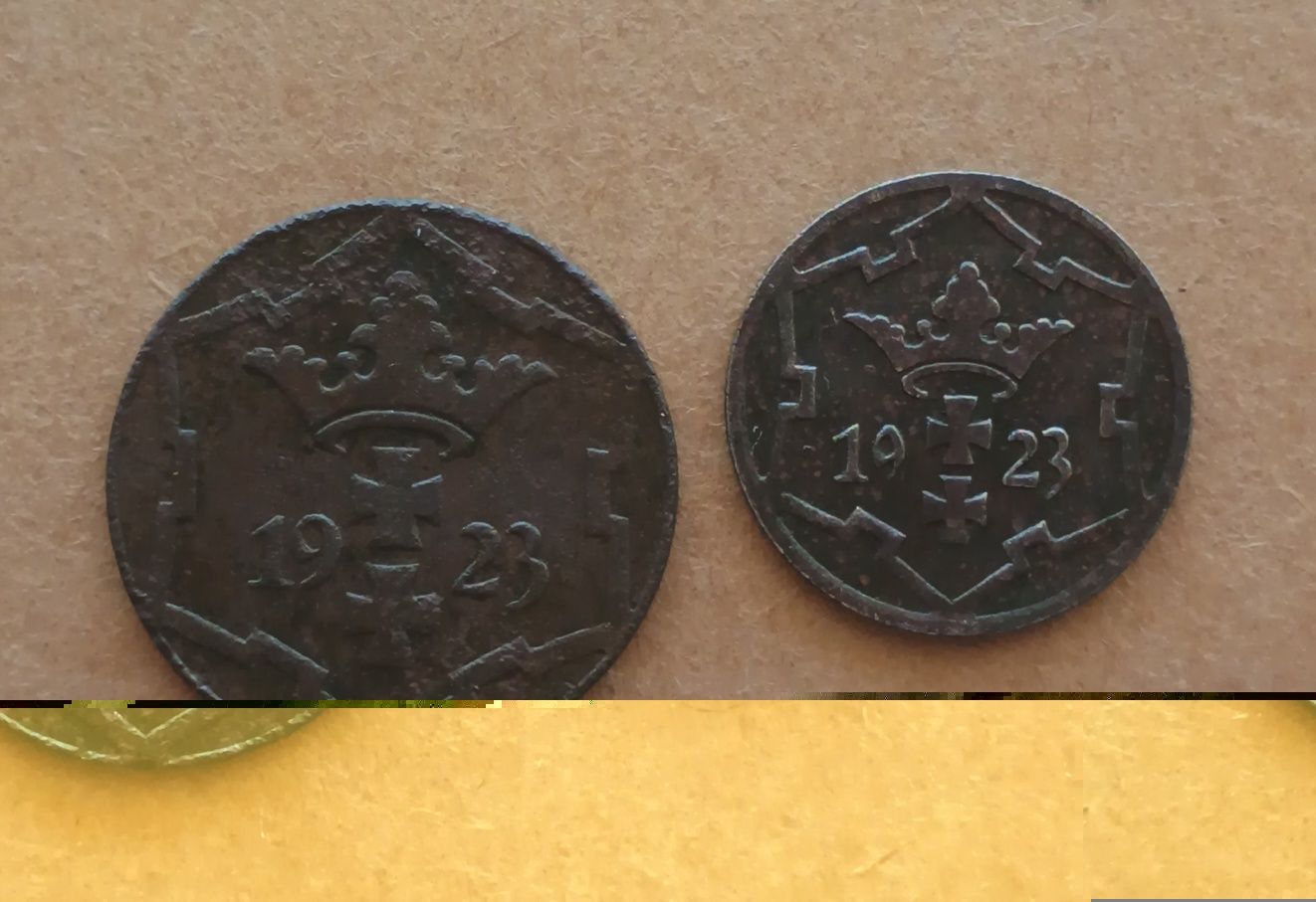 5 i 10 Pfennig 1923 WMG, Wolne Miasto Gdańsk