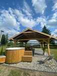 Domki letniskowe Firlej Kunów, gorąca balia z jacuzzi, prywatny pomost