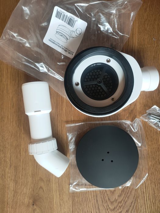 Schedpol szyfon czarny mat śr.90mm slim NOWY