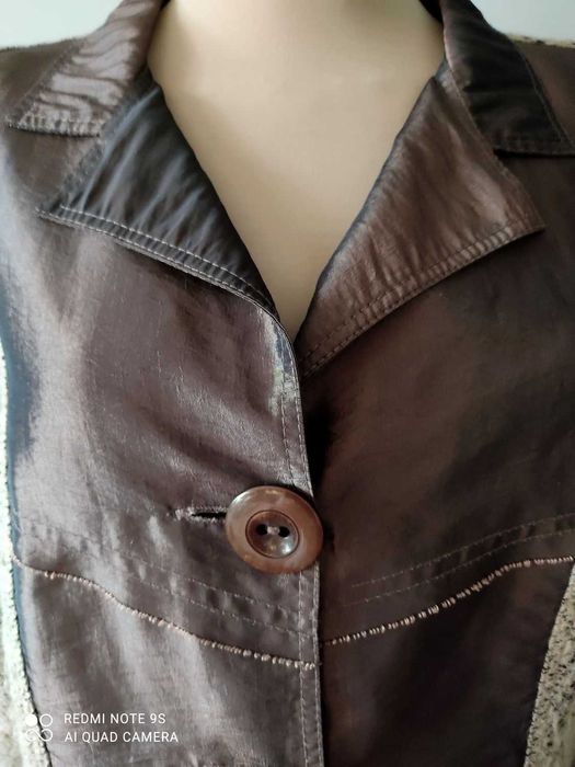 wizytowy żakiet atłas dzianina r.44