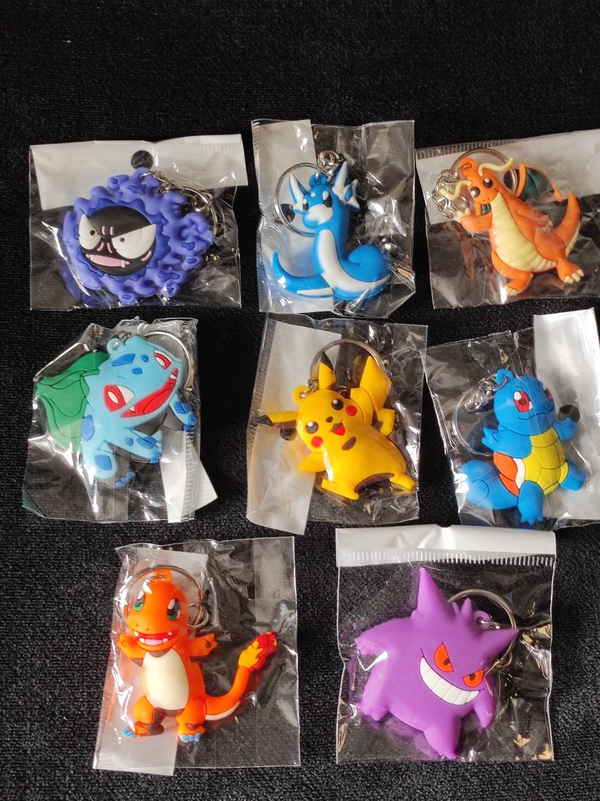 Pokemon brelok Pikachu, Gengar, Gastly, Dragonite i inne.