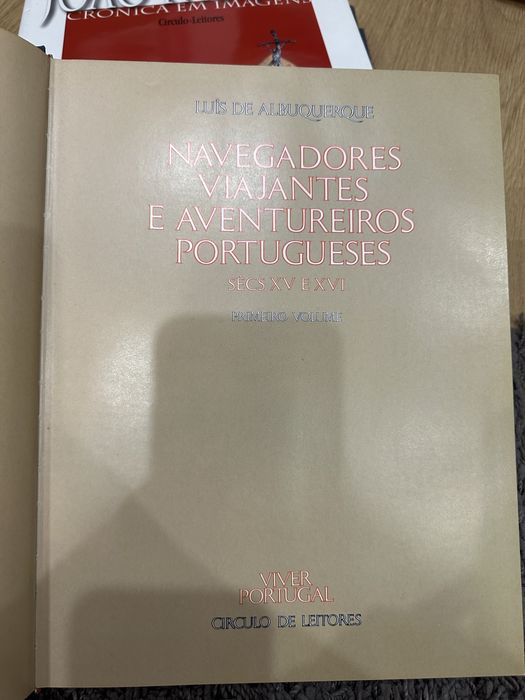 livro Navegadores, Viajantes e Aventureiros Portugueses de Luís de Albuquerque séculos XV e XVI.
