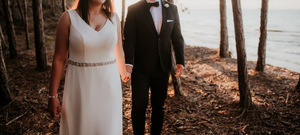 Klasyczna Suknia Ślubna ANNAIS BRIDAL r. 38-40 minimalistyczna