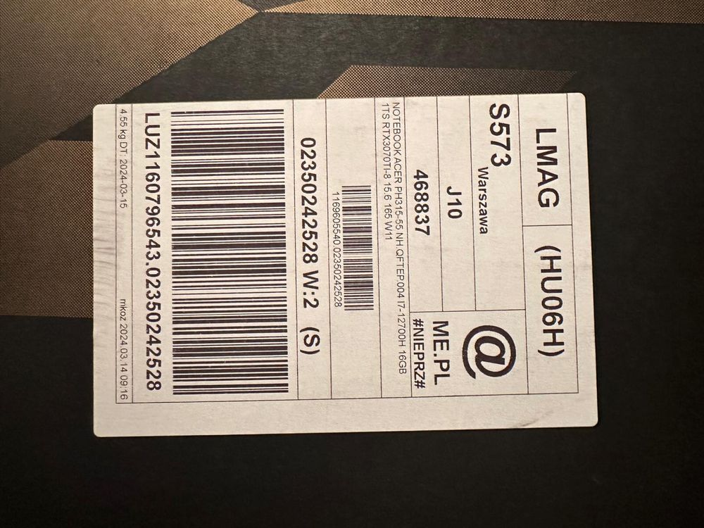 Laptop predator helios 300