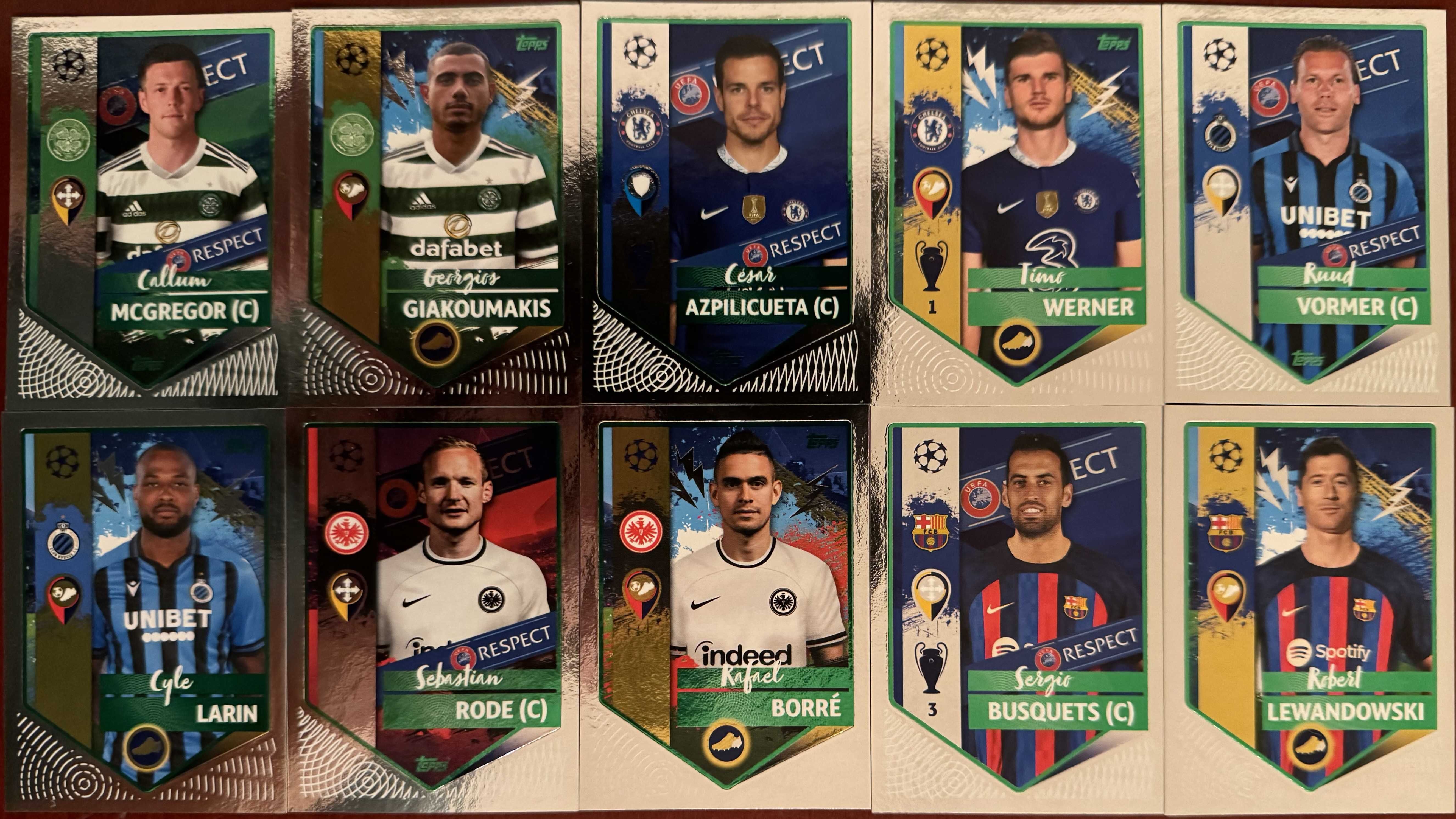 Topps UEFA Champions League 2022/23 Zielony równoległy naklejki (1sz)