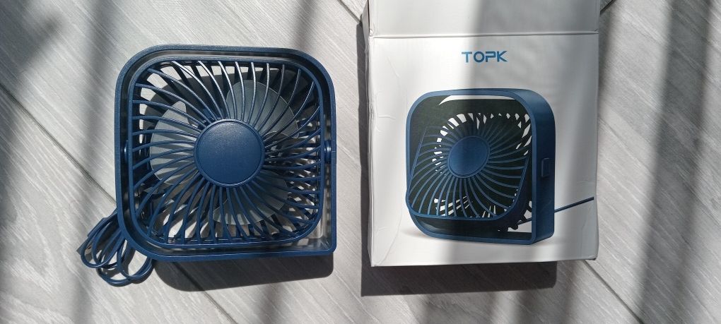 usb-вентилятор topk: 3 швидкості, працює від мережі і powerbank