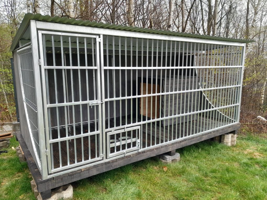 Nowoczesny kojec dla psa box całość ocynk 4x2