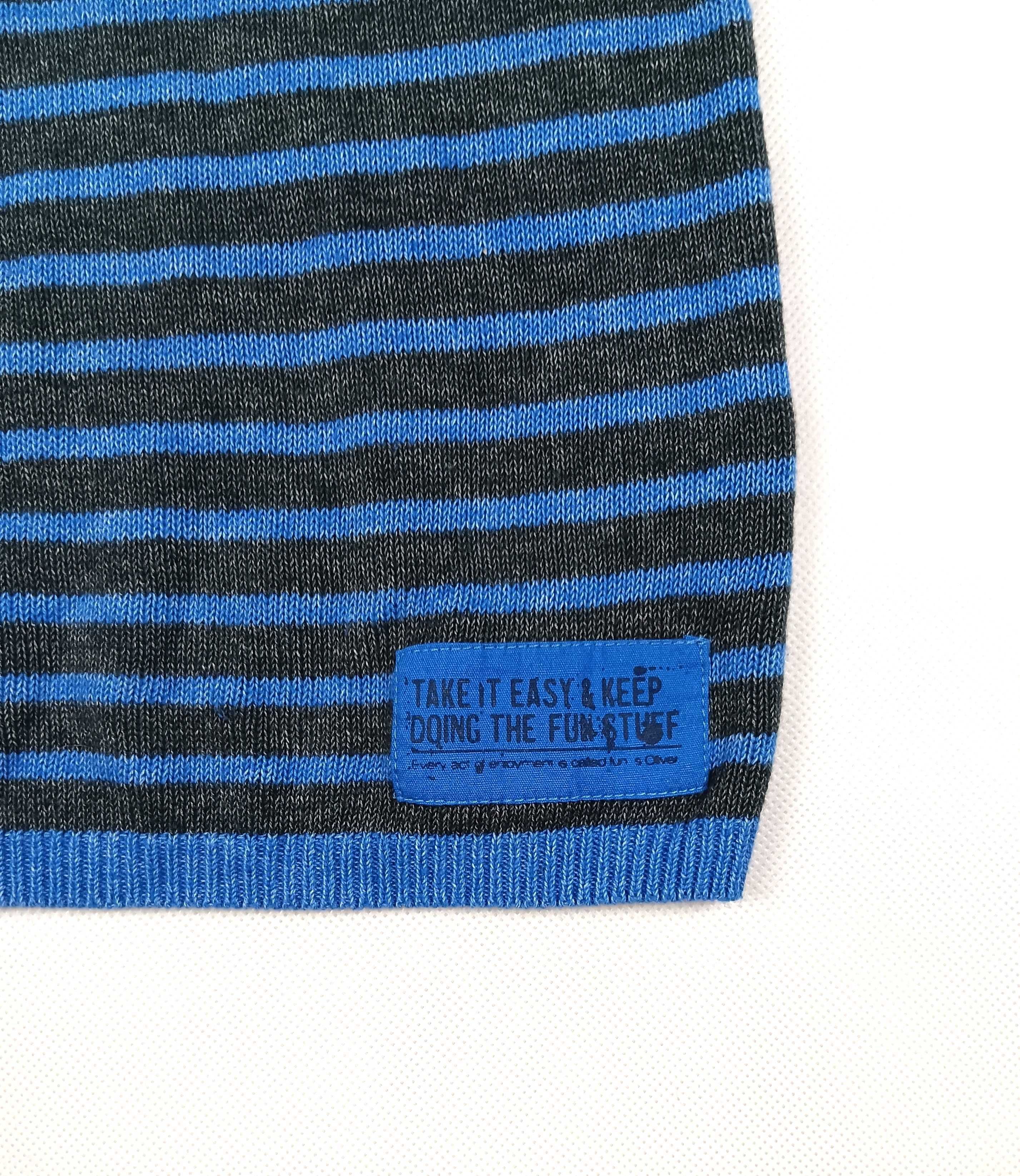 Szaro niebieski bawełniany sweter chłopięcy w paski S. Oliver r 164 L