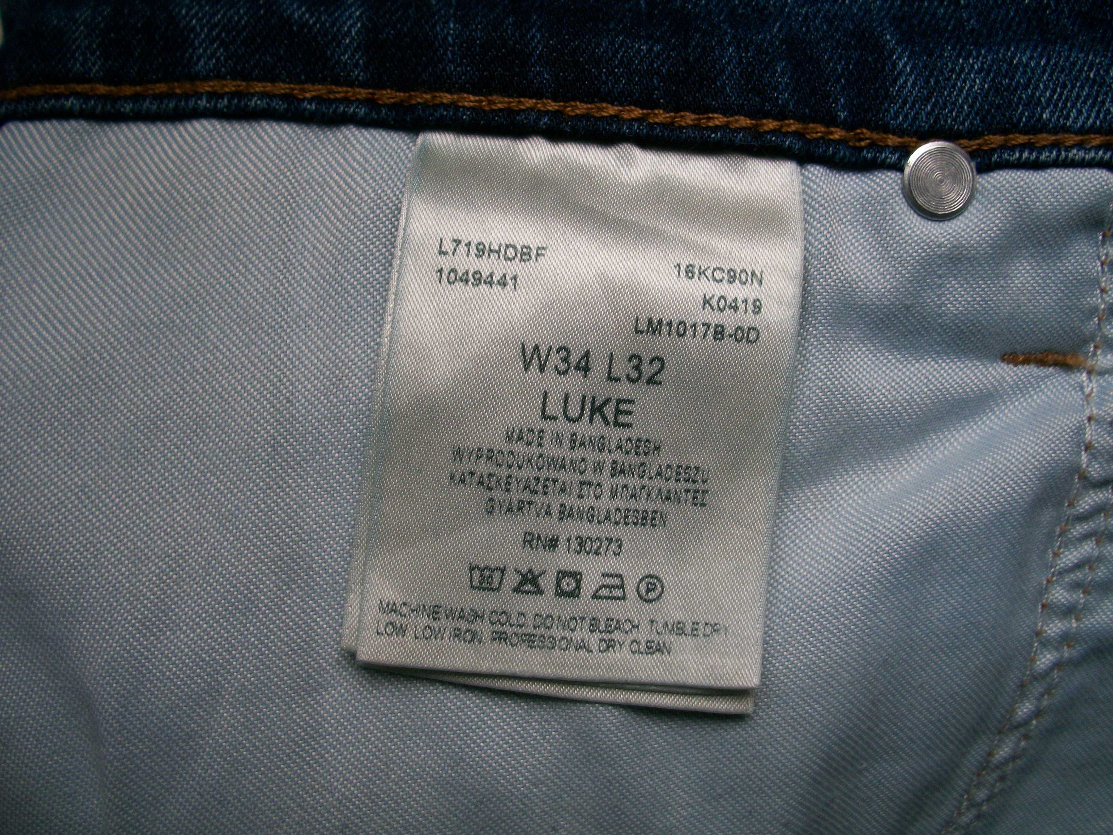 джинсы  Lee Luke 34-32 полут. 45-46 см оригинал