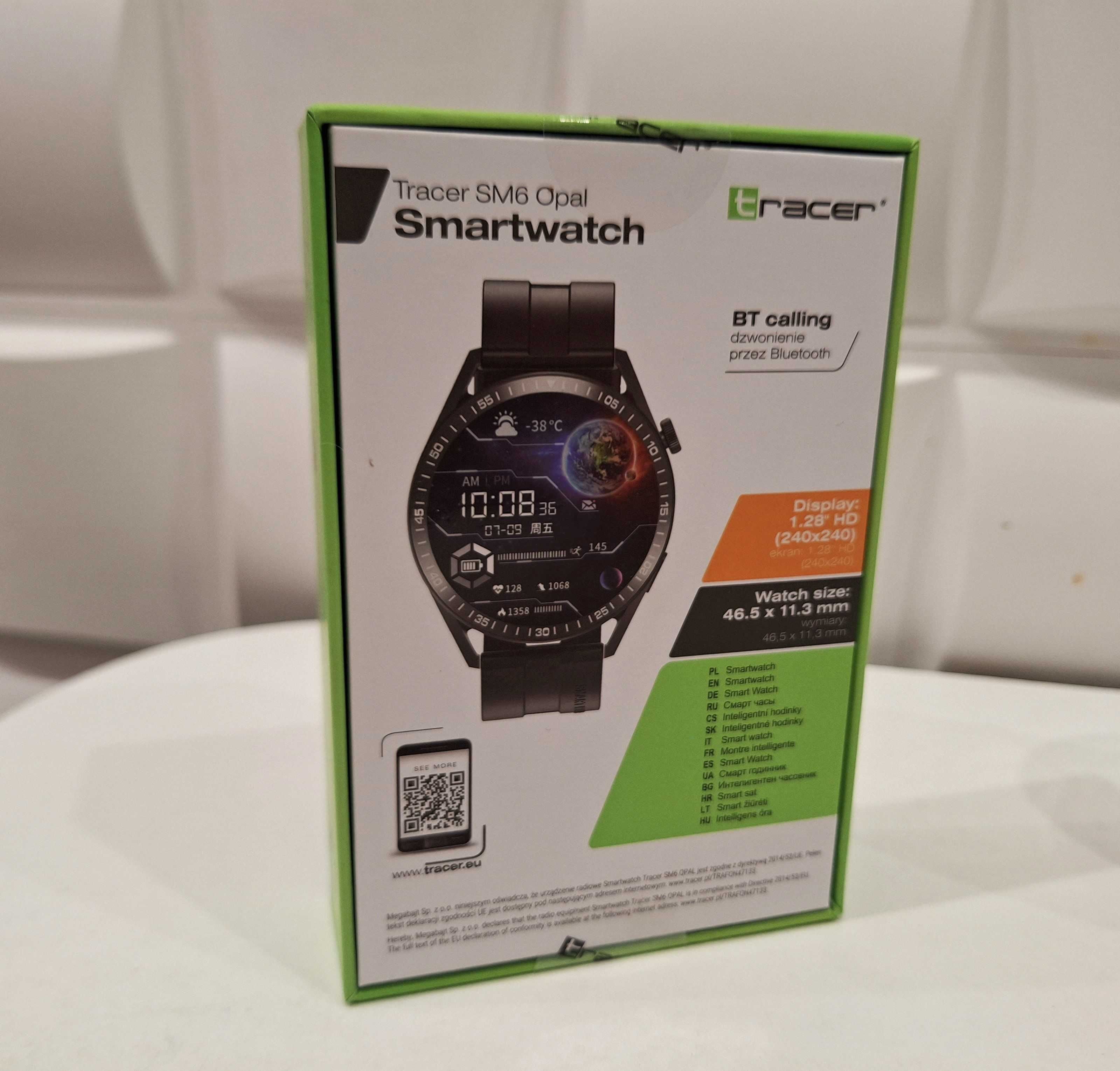 Smartwatch Tracer SM6 Opal / Bluetooth , rozmowy , powiadomienia