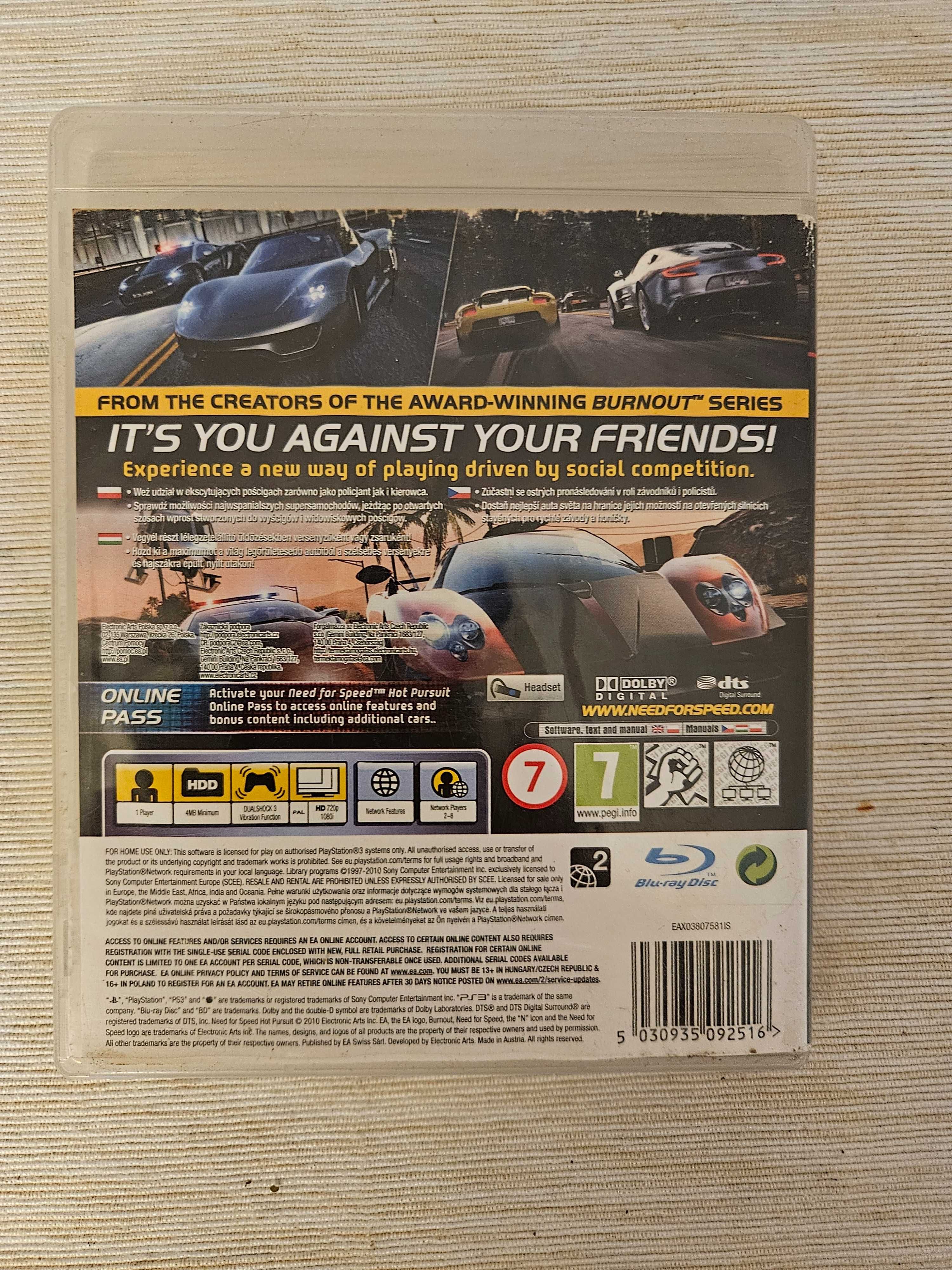 Need for Speed: Hot Pursuit PL PS3 + instrukcja PL