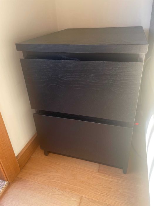 Mesa de cabeceira MALM preta x2