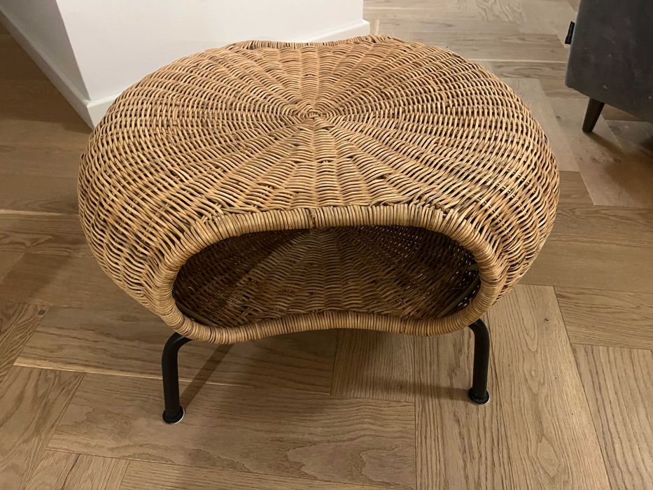 Stolik kawowy / podnóżek / IKEA / rattan / wiklina / vintage / boho