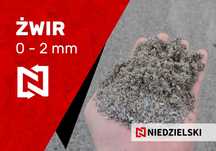 Żwir, piasek 0-2 mm, budowlany, żwir do murowania