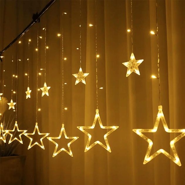 Світлодіодна LED гірлянда штора Зірки 3-м на пульті