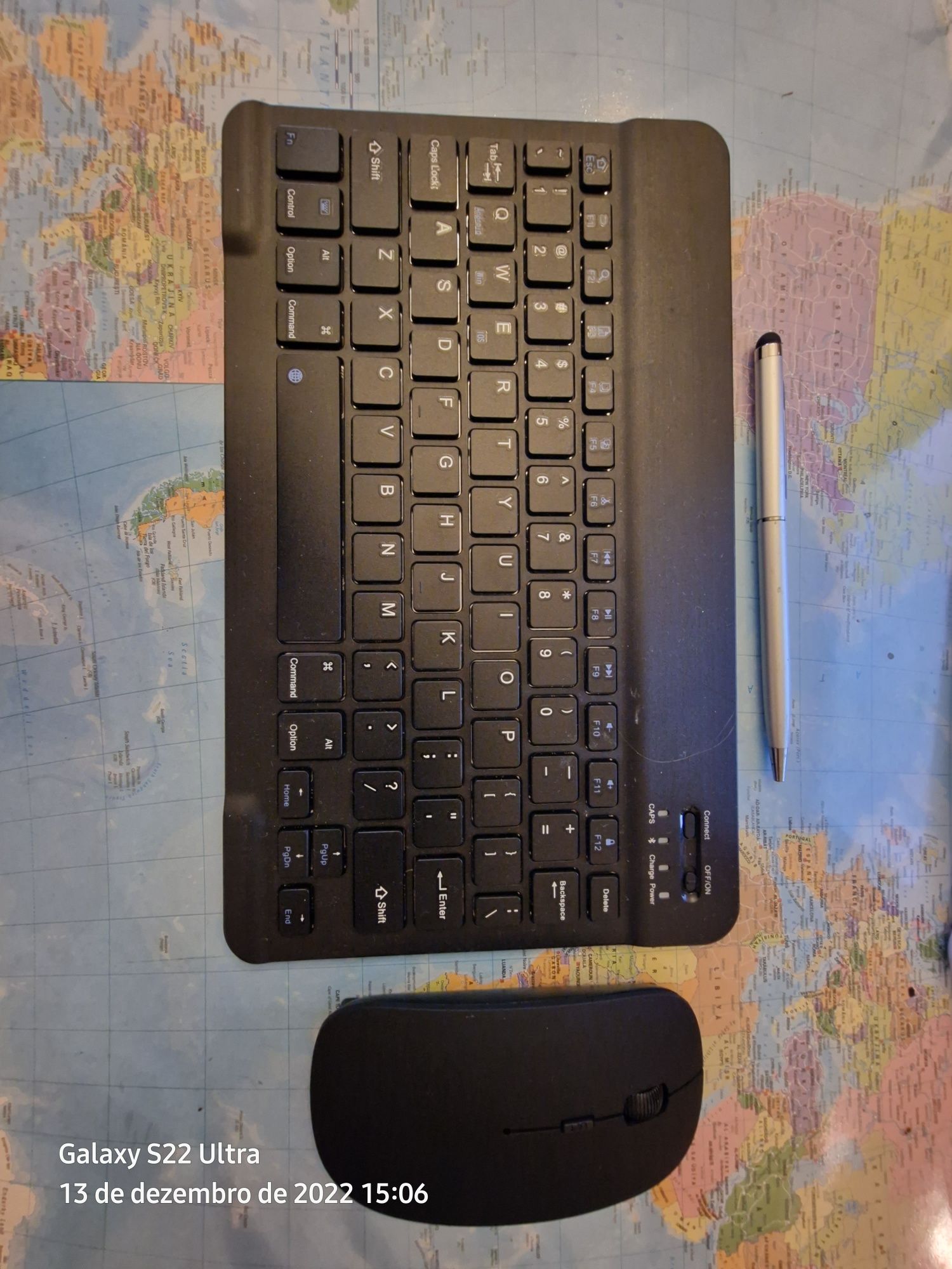 Combo teclado e rato Bluetooth mais pen para tablet