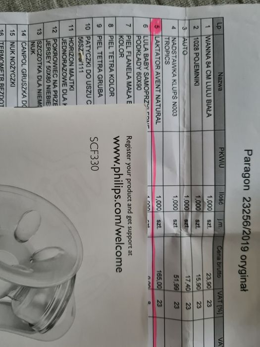 Laktator avent po jednym dziecku