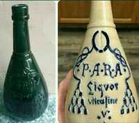 Antique PARA Liquor SINNER Bottle Dark Olive Green, Stara butelka