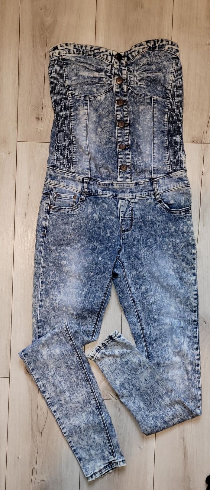 Kombinezon jeans roz XS