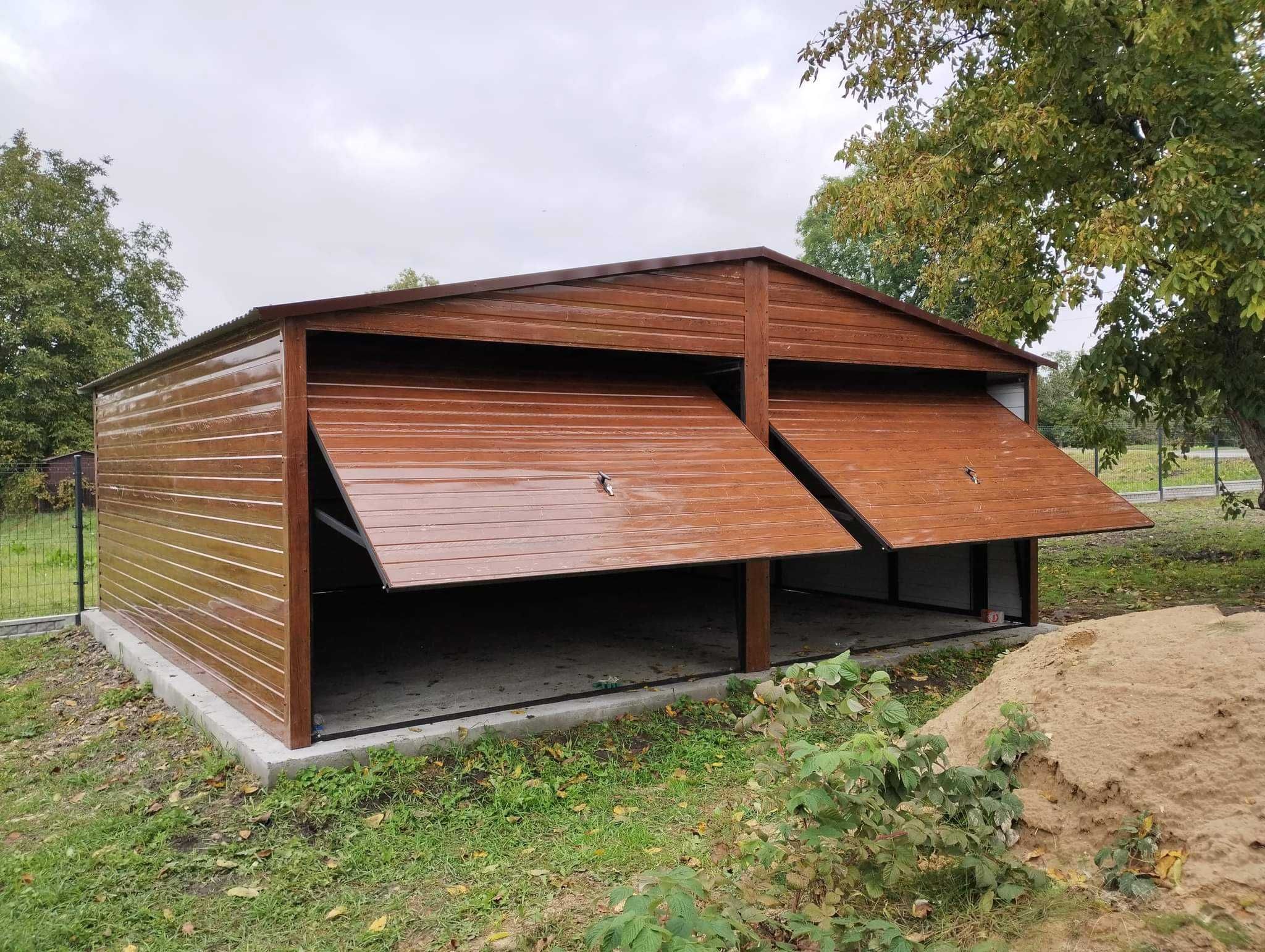 Garaż blaszany drewnopodobny 6x5,blaszaki na wymiar, profil zamknięty