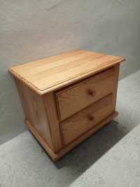 Szafka drewniana, sosnowa, dwie szuflady (nr 4)