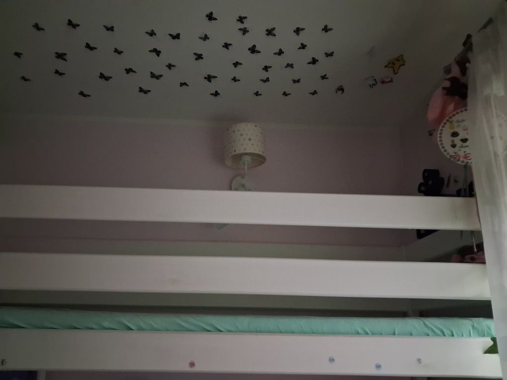 Łóżko dla dziecka Łukasz Plus piętrowe białe lite drewno 200x70