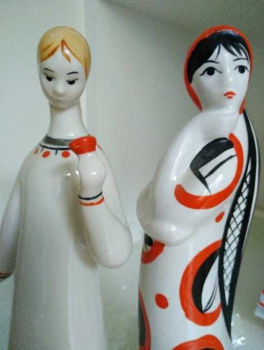 Статуэтки Ссср Гжель оригинал клеймо Азарова 1950-60гг фарфор