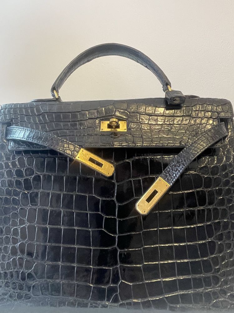Vintage real Hermès crocodile Kelly bag