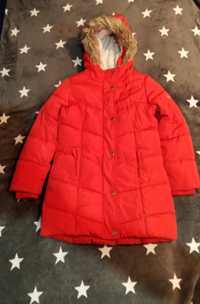 Śliczny czerwony płaszczyk / ciepła kurtka zimowa Cool Club Smyk r.128