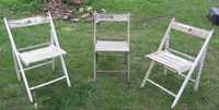 Krzesła Ogrodowe 3szt Składane Drewniane