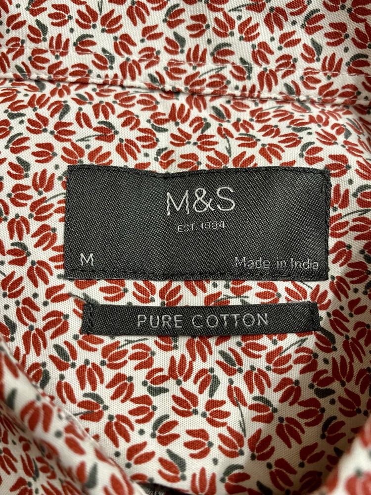Koszula męska Marks&Spencer rozmiar M w czerwone kwiatki