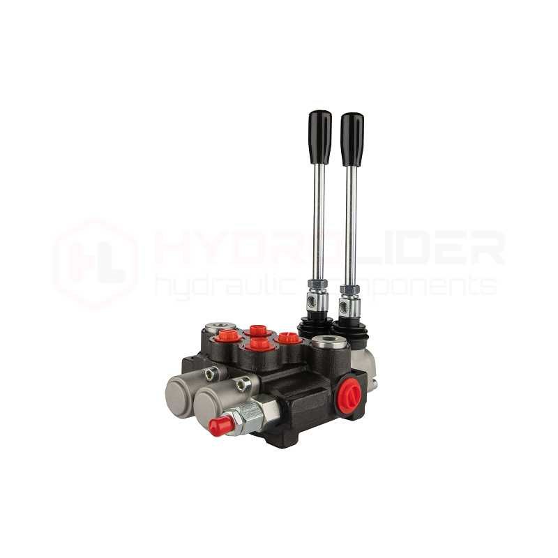 Rozdzielacz hydrauliczny 2 sekcyjny 40 l/min 2P40 sterowany dźwigniami