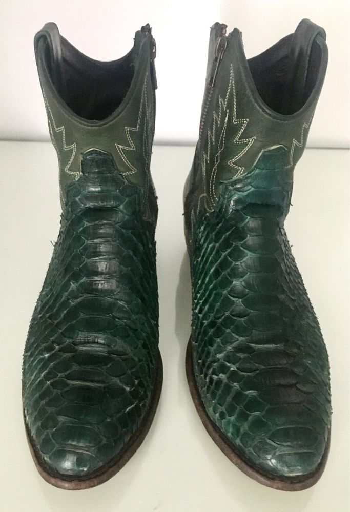 Buty damskie Sendra kowbojki za kostkę ciemnozielone zielone 40