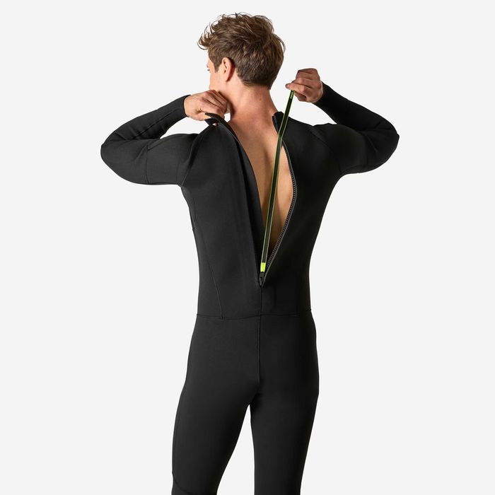 Men’s Surfing 4/3 mm Neoprene Wetsuit Olaian - Black - Fato de surf
