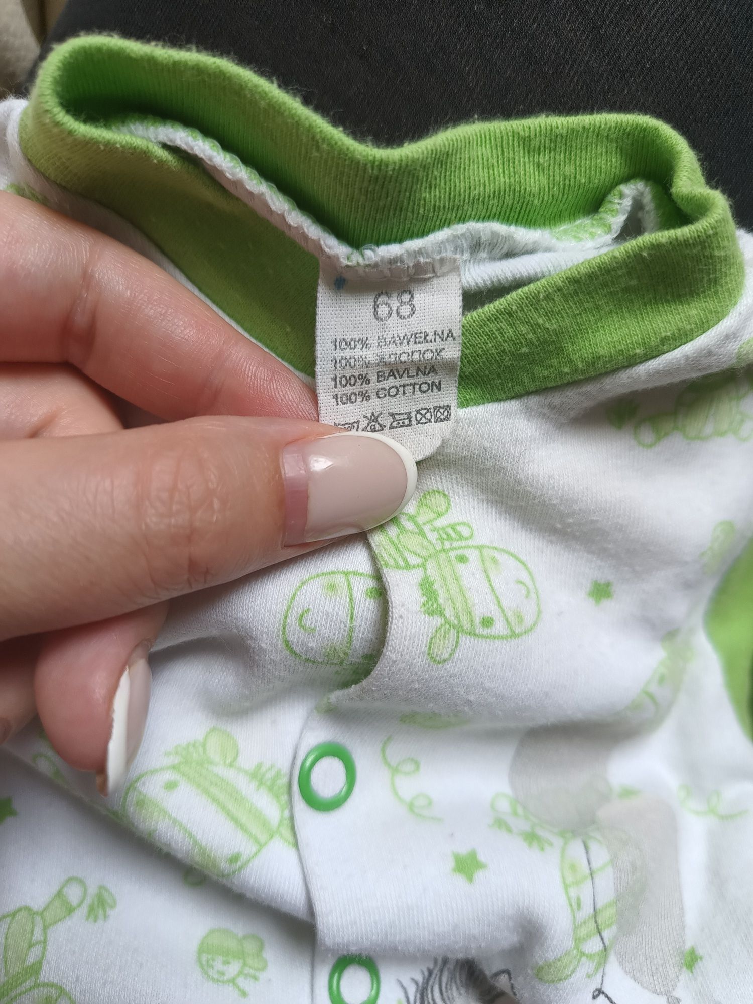 Pajacyk dla niemowlaka unisex z motywem zebry rozmiar 68 cm