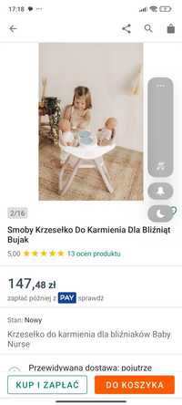 Smoby krzesełko do karmienia Duo