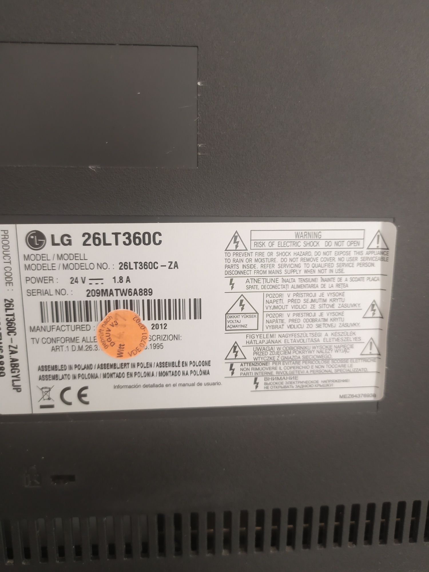 telewizor LG 26 LT 360C