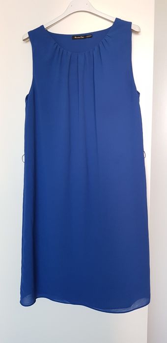 Massimo Dutti sukienka bez rękawów, kobaltowa