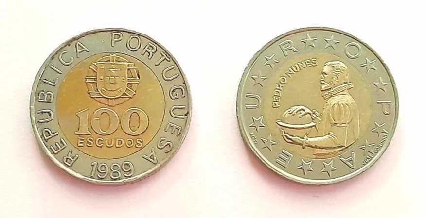 Moedas Portuguesas - 100$ escudos (Bimetálica)