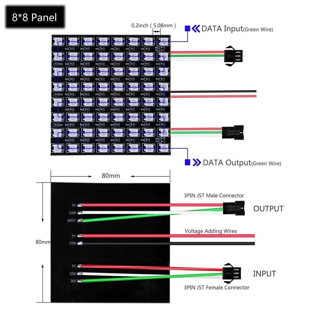 Matriz de 64 leds RGB WS2812 - SMD5050