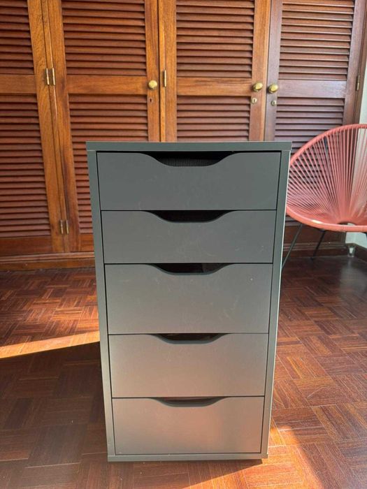 Gaveteiro IKEA ALEX Azul-Petróleo – 5 Gavetas, Impecável (Margem Sul)
