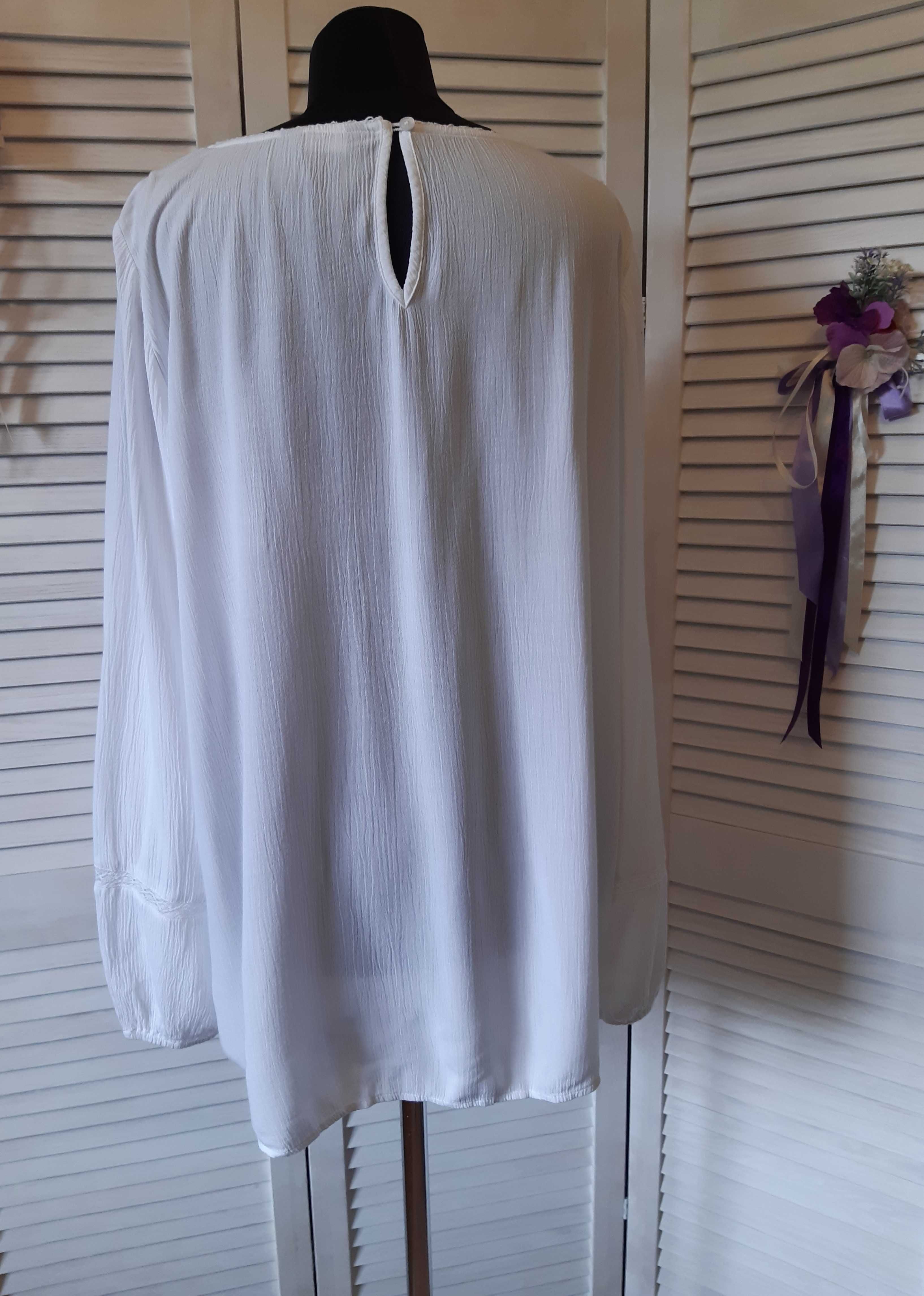 Белая блуза, вышиванка из вискозы marks & spencer