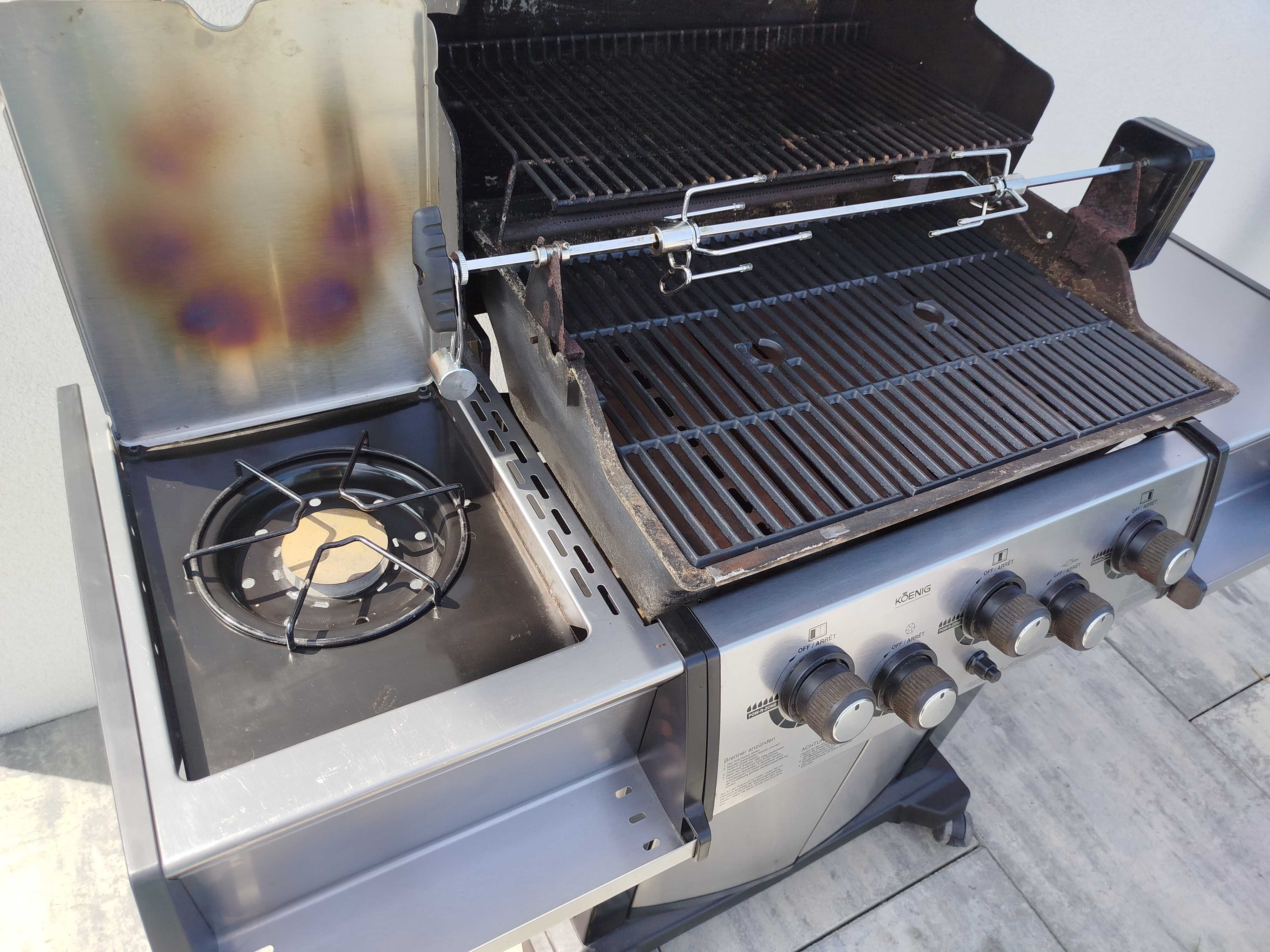 Grill Gazowy Koenig,ruszt,boczny palnik